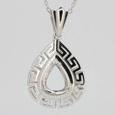 Sterling Silver Semi Mount Pendant Setting Pear PE 9x7mm P196 - Syzjewelry